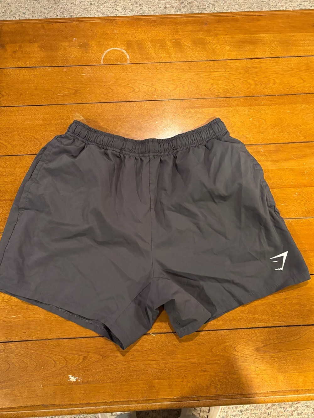 Gymshark Men's Charcoal Training Shorts with White Logo